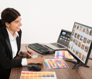 female graphic designer