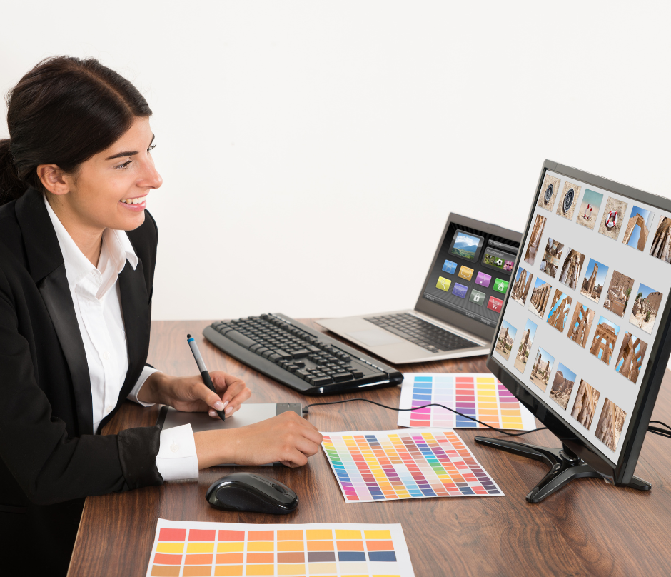 female graphic designer
