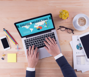 businessman working on digital marketing