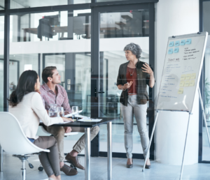 people having a meeting about the digital marketing campaign