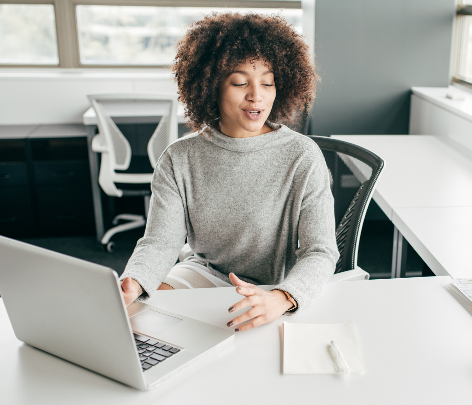 woman working at her desk in the office