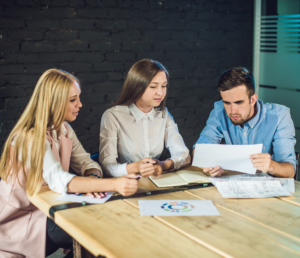 people working together to create a storyboard